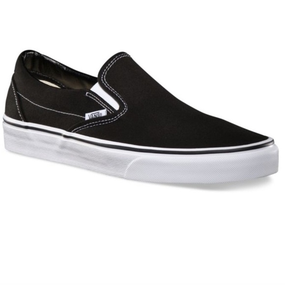 vans black slipons